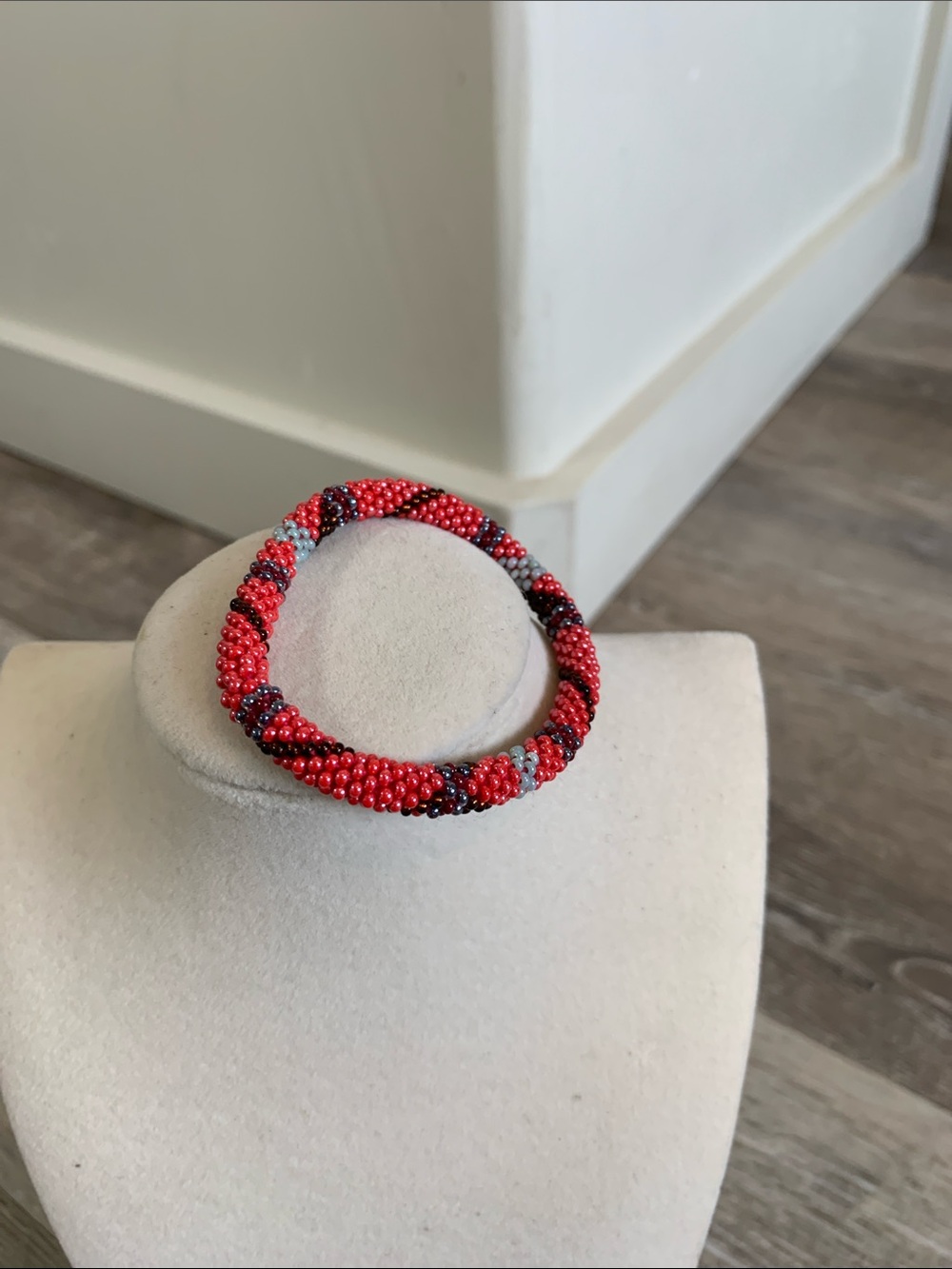 Handcrafted Red Beaded Bracelet - Women's Jewelry